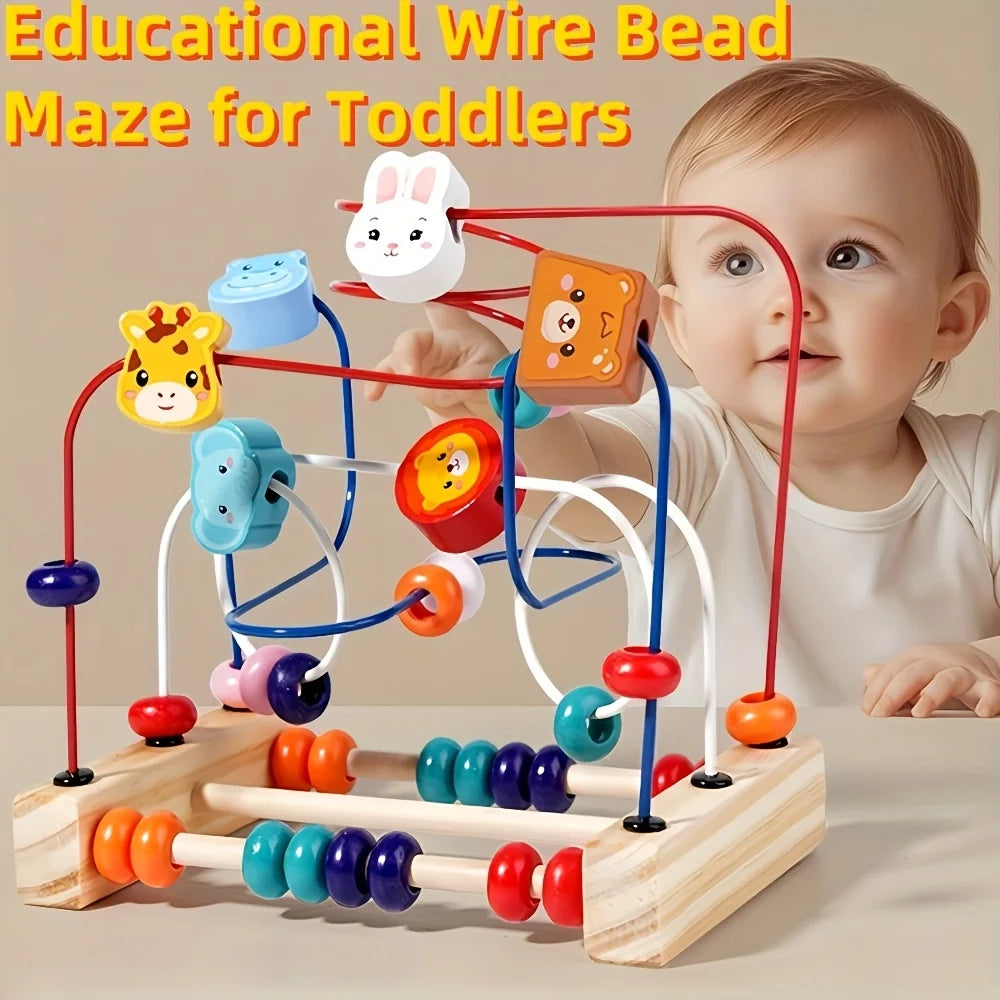Interactive Bead Puzzle Toy for Infants & Toddlers 12M+ Toddler Bead Puzzle QXL