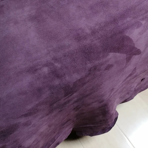 0.7mm Bean Paste Purple Sheepskin Suede | Genuine Leather Fabric Genuine Leather Fabric QXL