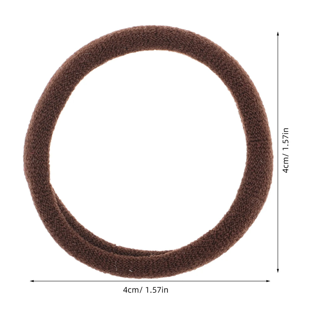 100-Pack Seamless Elastic Hair Ties | Deep Coffee Ponytail Holders Elastic Hair Ties QXL