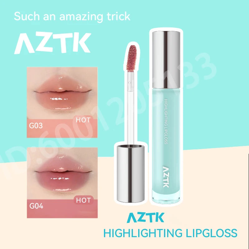 AZTK Mirror Lip Gloss – Jelly Glaze, Hydrating & Non-Sticky Lip Gloss QXL