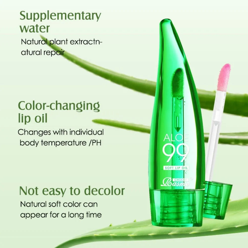 CHOOSE RASME Aloe Vera Colour Changing Lip Oil Gloss 7ml Tinted Lip Oil QXL