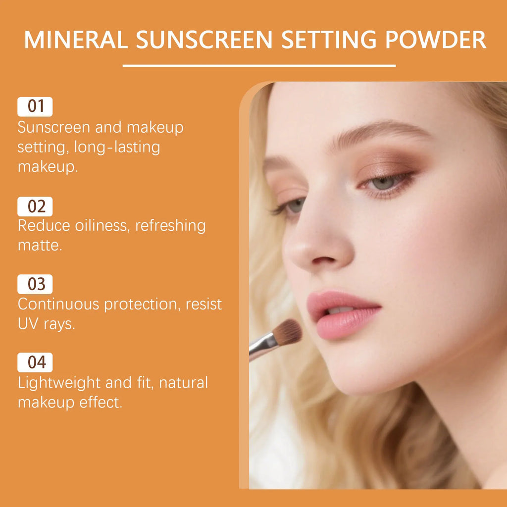 Sunscreen Setting Powder & 4-Color Shimmer Highlight Palette Setting Powder Palette QXL