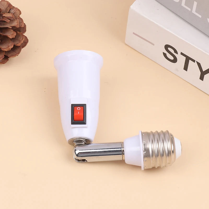 E27 to E27 Flexible Lamp Holder Extension Adapter with Switch Lamp Socket Adapter QXL