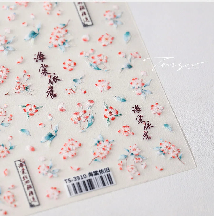 Sakura Cherry Blossom 5D Nail Art Stickers | Floral Decals Nail Art Stickers QXL