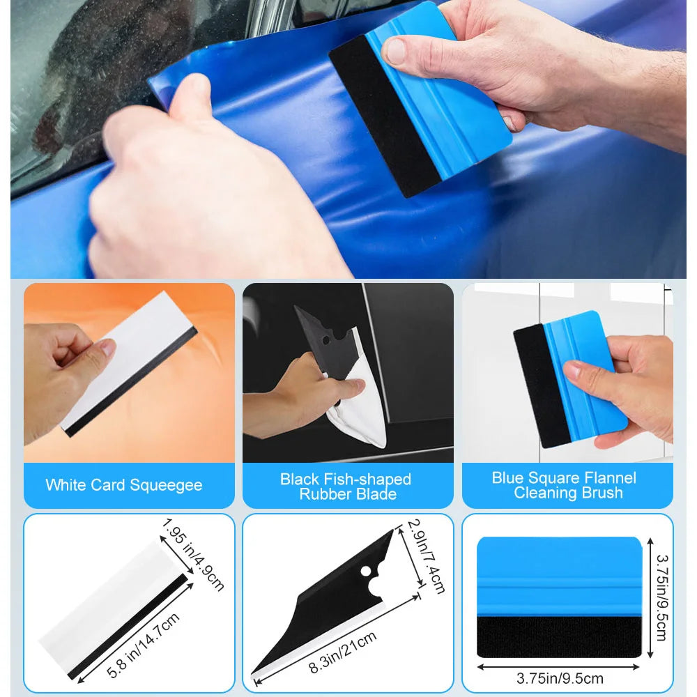 Car Window Tint & Vinyl Wrap Tool Kit | PPF Scrapers Set Vinyl Wrap Tool Kit QXL