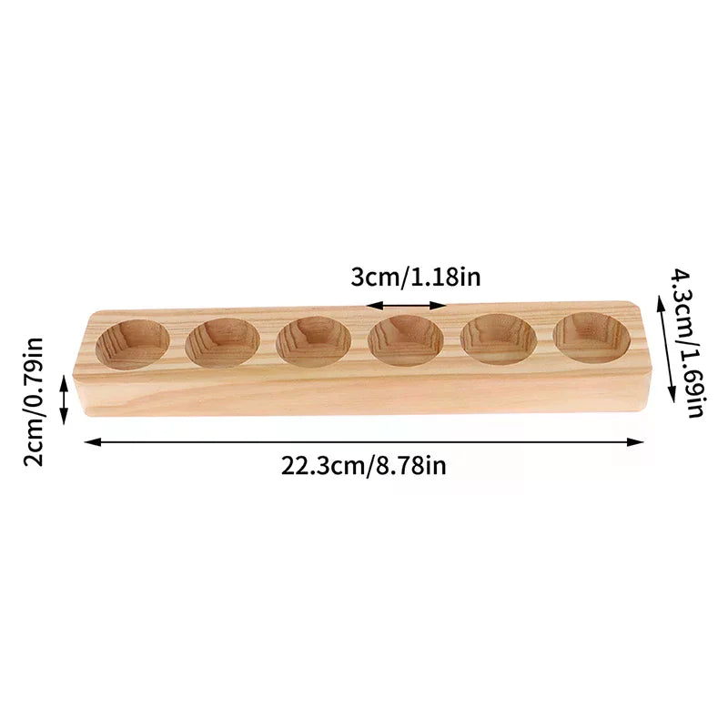 6-Hole Wooden Essential Oil Holder & Display Rack | YOVIP Essential Oil Rack QXL