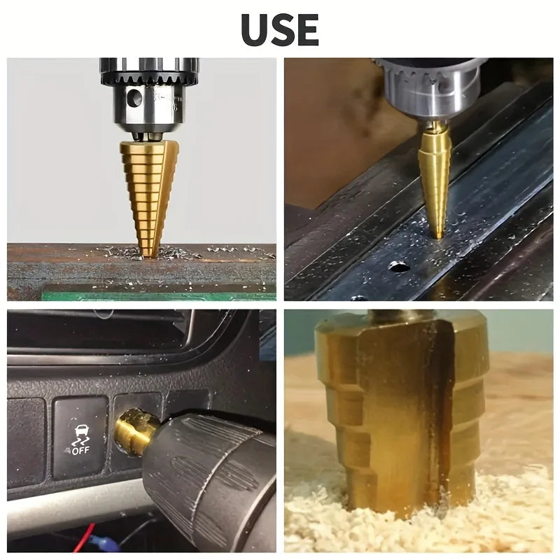 Step Drill Bit Set – Multi-Size for Wood & Metal | High Precision Step Drill Bit Set QXL