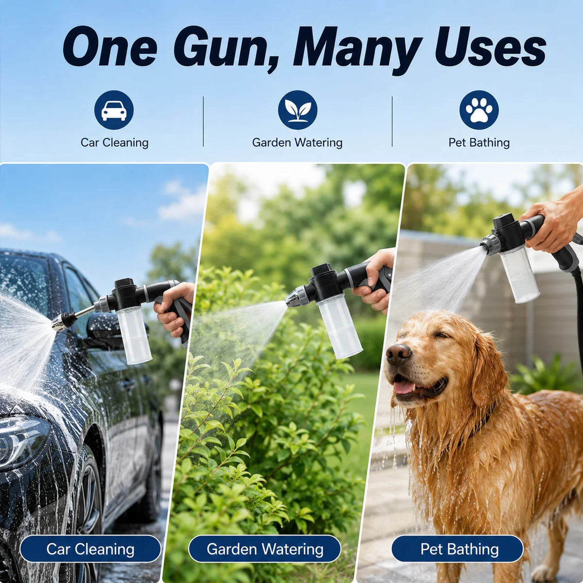 Adjustable Foam Cannon Car Wash Sprayer Gun & Spray Bottle Foam Cannon Sprayer QXL