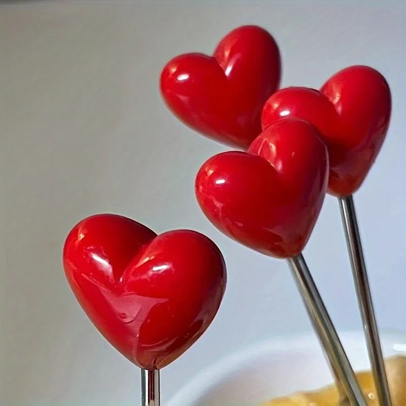 Stainless Steel Heart Fruit & Cake Fork Set | Party Tableware Dessert Fork Set QXL