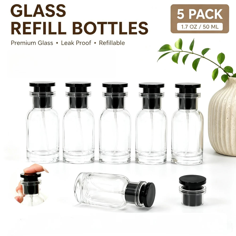 50ml Glass Perfume Spray Bottle | Refillable Travel Atomizer Perfume Spray Bottle QXL