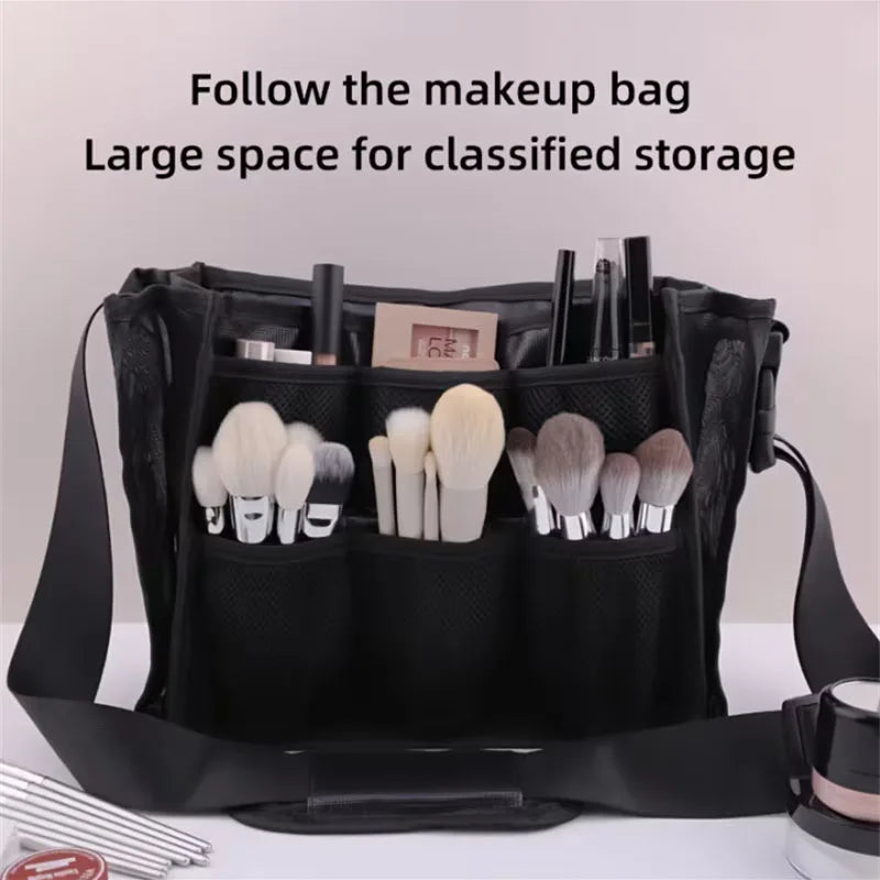 Large Capacity Makeup Artist Bag | Multilayer Mesh Organizer Makeup Artist Bag QXL