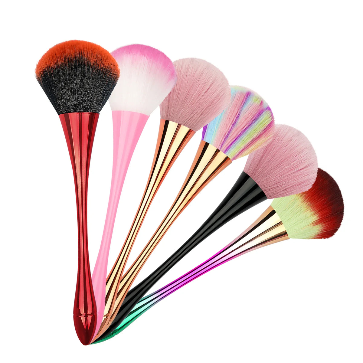 6-Style Makeup & Nail Dust Brush Set | Kabuki Blush Kit Makeup & Nail Brush Set QXL