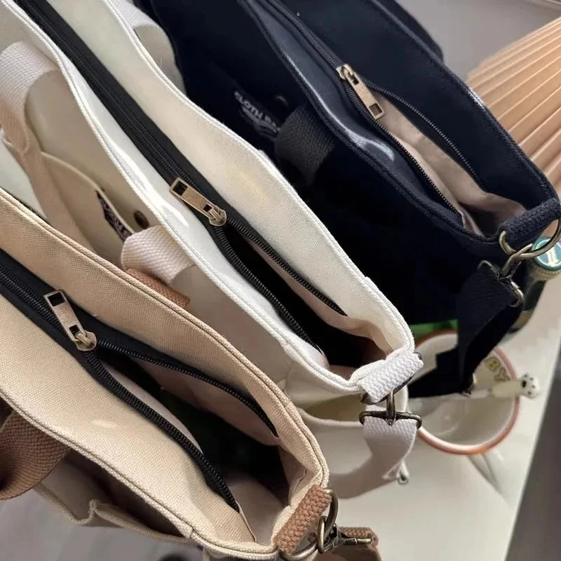 Large Canvas Tote Bag | Shoulder & Crossbody Laptop Bag Canvas Tote Bag QXL