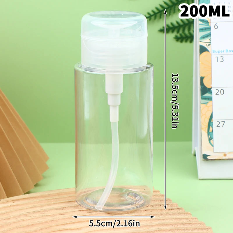 Refillable Press Pump Dispenser Bottle 100–300ml | Beauty & Nail Pump Dispenser Bottle QXL Round 200ml