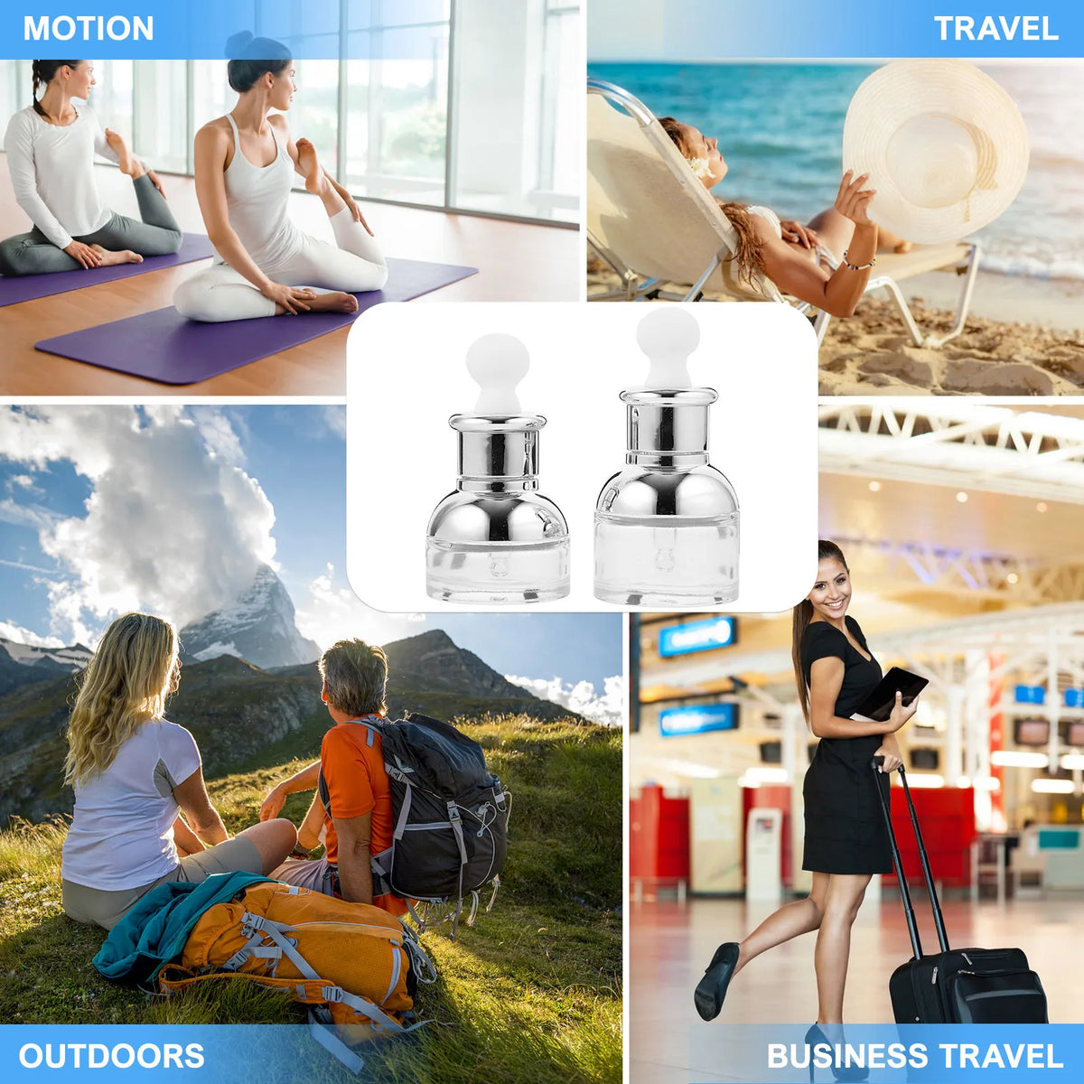 6-Pack Refillable Glass Perfume & Essential Oil Bottles 20/30ml Refillable Perfume Bottles QXL