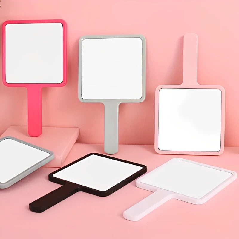 Square Handheld Makeup Mirror HD – ABS Handle Vanity Mirror Handheld Makeup Mirror QXL