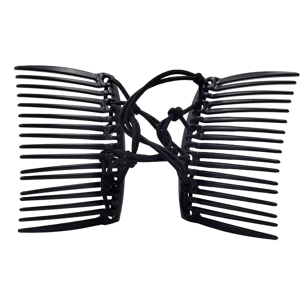 6-Color Elastic Rope Pan Hair Clips | Strong Hold Lazy Comb Pan Hair Clip QXL