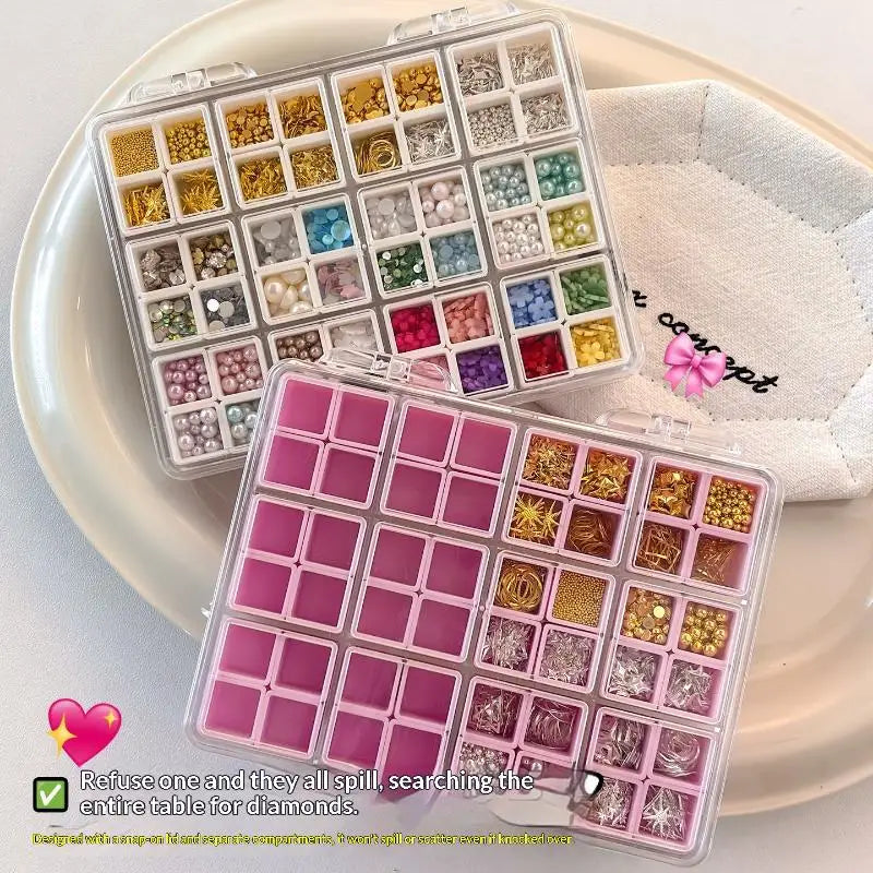 Nail Art Storage Box 24/36/48 Grid Clear PP Organizer | JCSYFAC Nail Art Organizer QXL