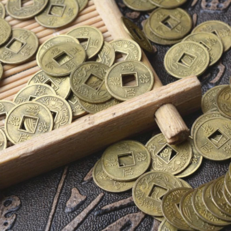 100-Pack Feng Shui Lucky Coins | Ancient Chinese I Ching Coins Decorative Lucky Coins QXL