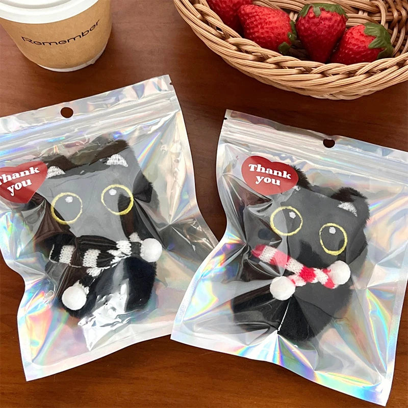 Black Cat Plush Keychain | Soft Stuffed Doll Bag Charm Plush Keychain Charm QXL