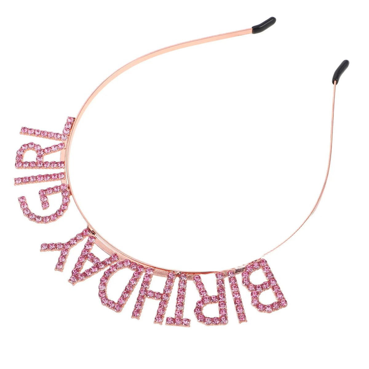 Pink Rhinestone Princess Crown Headband | Birthday Tiara Girls Birthday Crown Headband QXL Default Title
