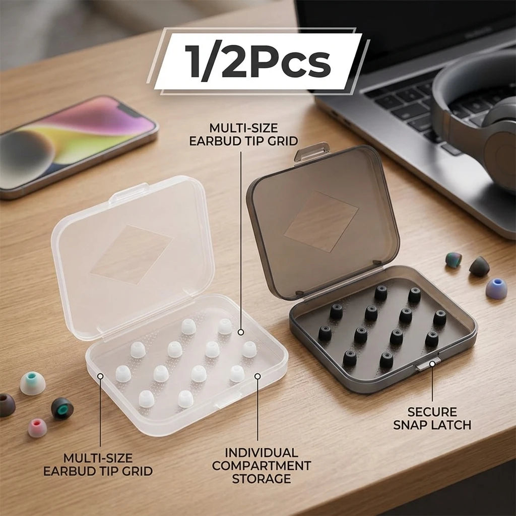 Transparent PP Eartip Storage Box | Dustproof Earphone Case Eartip Storage Case QXL