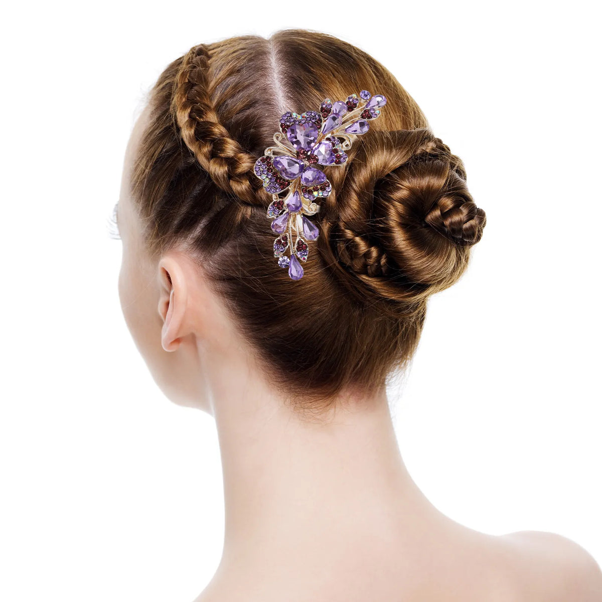 Rhinestone Bridal Hair Side Comb | 4-Prong Wedding Hairpiece Bridal Hair Comb QXL