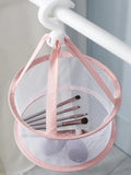 Hanging Mesh Makeup Brush & Sponge Air Drying Net Bag Brush Drying Net Bag QXL Pink