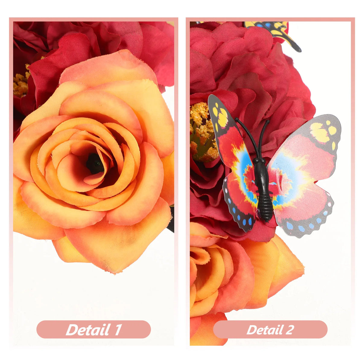 Bohemian Butterfly Flower Crown Headband for Women Flower Crown Headband QXL