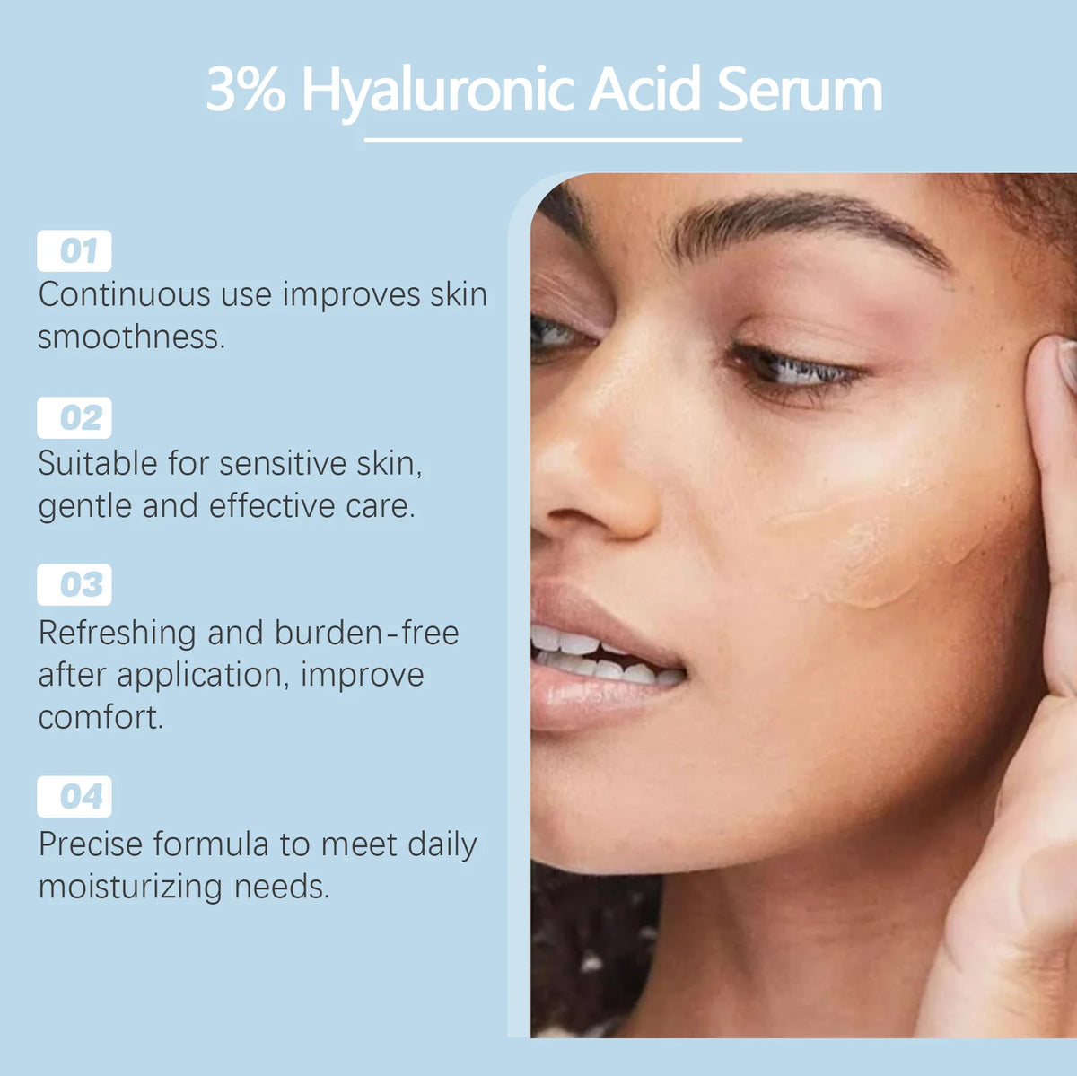 3% Hyaluronic Acid Serum – Hydrating & Brightening Ampoules Facial Serum QXL