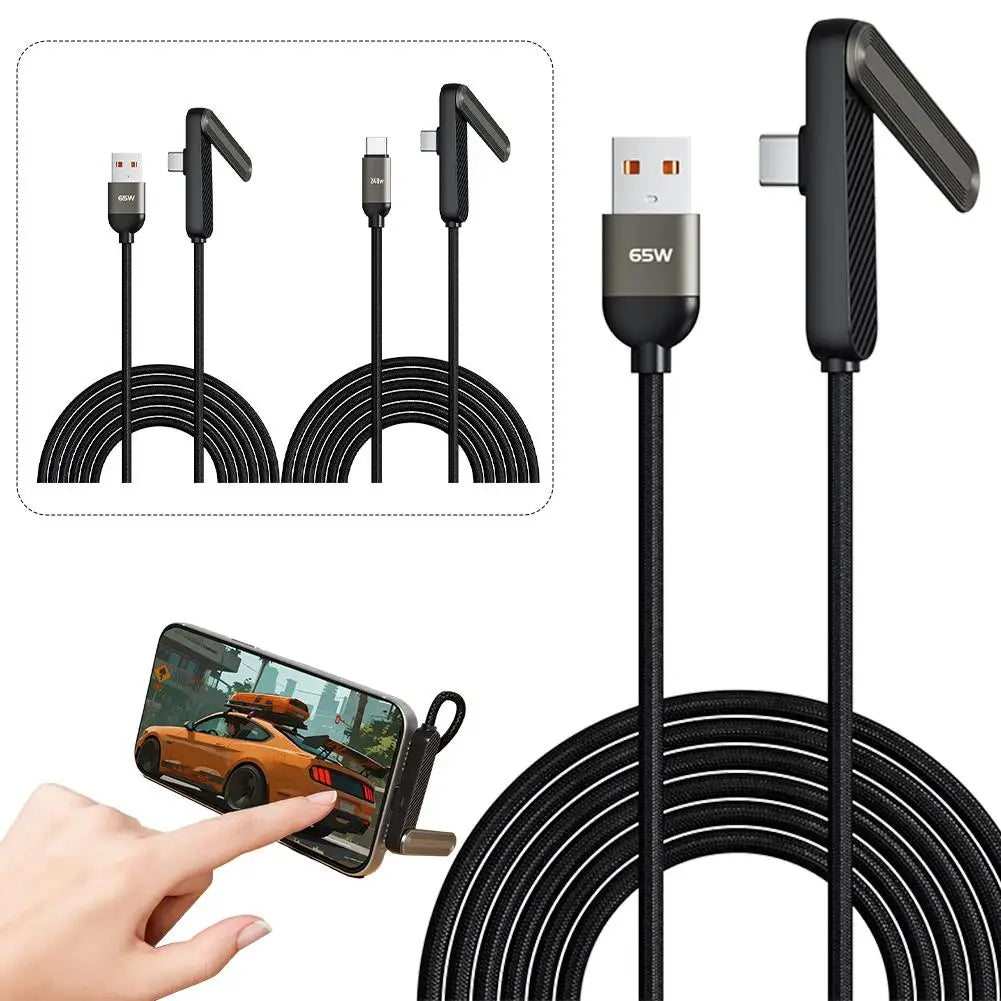240W Fast Charging Cable & Foldable Phone Stand | 360° Rotation Charging Cable Stand QXL