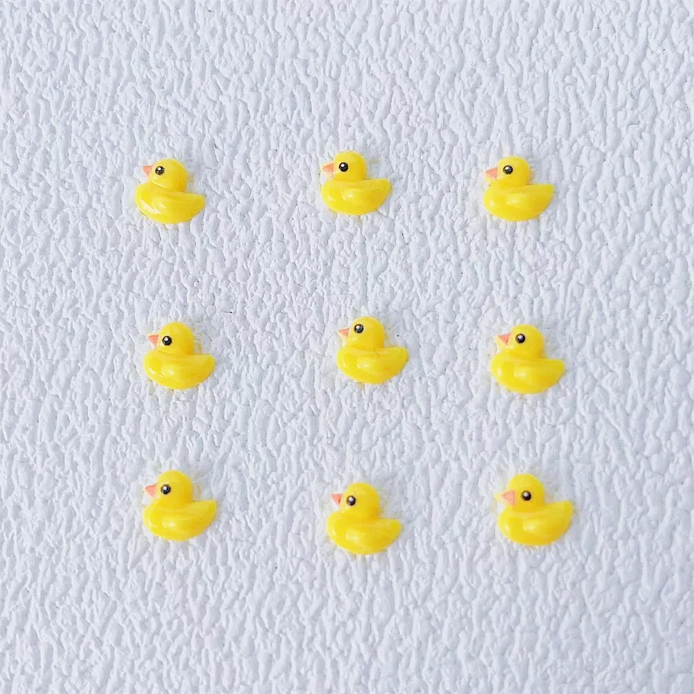 3D Yellow Duck Nail Charms 10-Pack | Kawaii DIY Nail Art Nail Art Charms QXL
