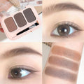 Matte 3-Shade Eyebrow Powder Palette with Brush | Gray & Black Eyebrow Powder Palette QXL 02