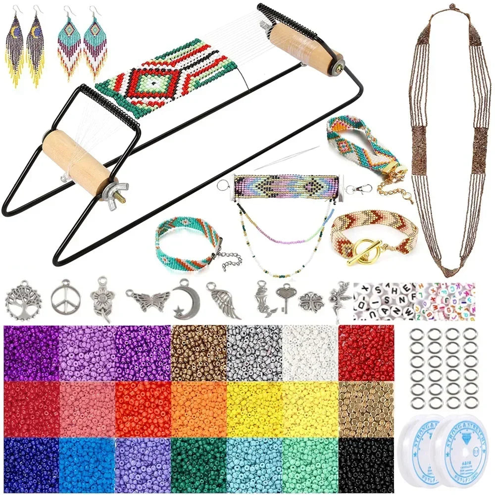 Stainless Steel Bead Loom Kit | 48 Clay Beads DIY Jewelry Bead Loom Kit QXL