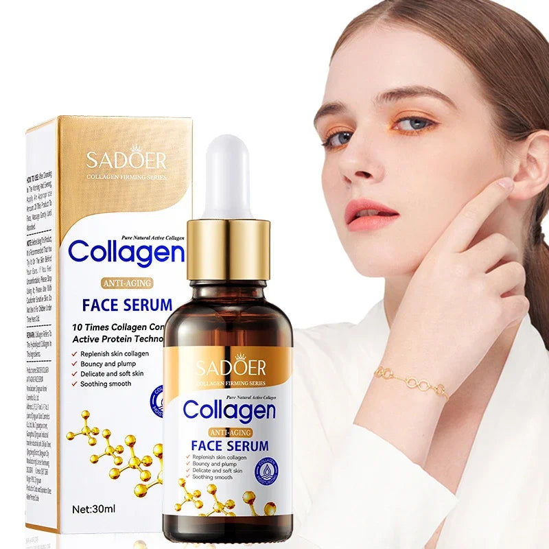 SADOER 3-Pack Collagen Face Serum – Firming & Moisturizing Collagen Face Serum QXL