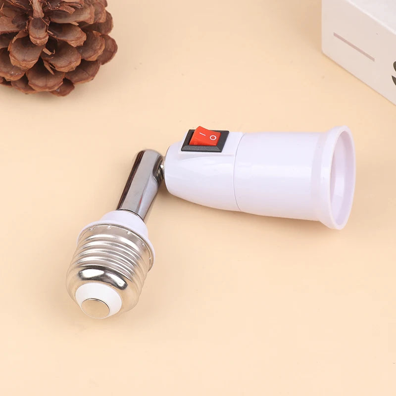 E27 to E27 Flexible Lamp Holder Extension Adapter with Switch Lamp Socket Adapter QXL