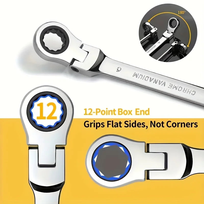 Adjustable Ratchet Wrench Set 3/5pc – 2-in-1 Metal Tool Kit Ratchet Wrench Set QXL