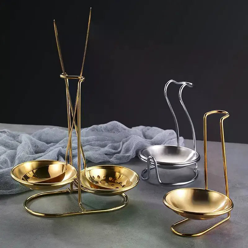 Stainless Steel Ladle & Spoon Rest Stand | Kitchen Utensil Rack Utensil Rack Stand QXL