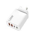120W 4-Port USB-C Fast Charger + Cable | Samsung iPhone Xiaomi USB-C Wall Charger QXL White UK Plug