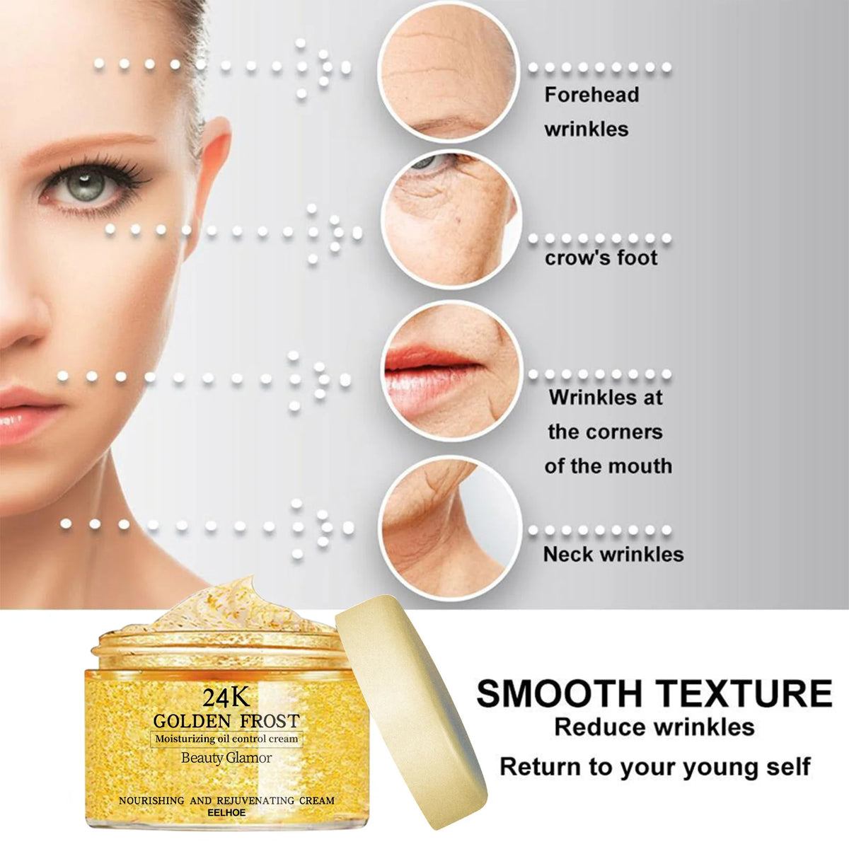 24K Gold Face Serum | Firming, Brightening & Anti-Aging Cream Gold Face Serum QXL