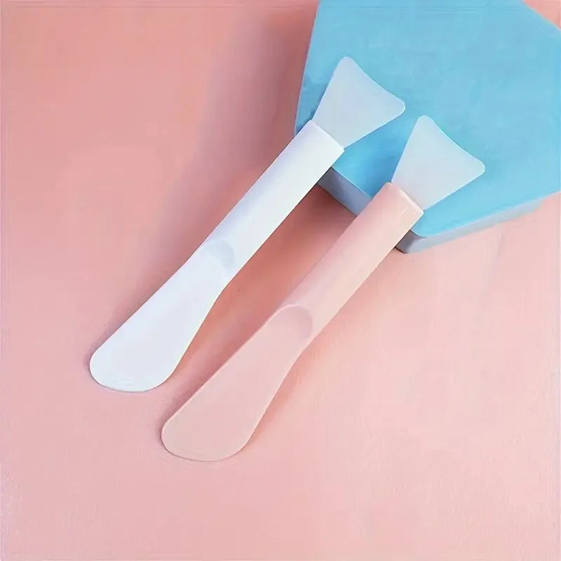 Silicone Face Mask Brush | Oval Flat Applicator Tool Silicone Mask Brush QXL Silver