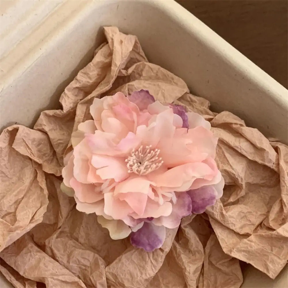 French Peony Flower Hair Clip | Women & Girls Claw Clamp Flower Hair Clip QXL 7