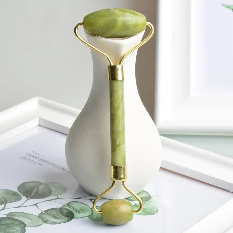 Green Jade Face Roller | Double-Head Facial Massage Tool Jade Face Roller QXL