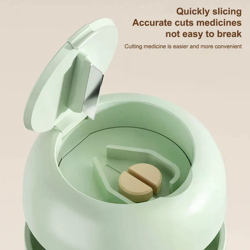 2-in-1 Portable Pill Grinder & Cutter with Organizer Pill Grinder Cutter QXL