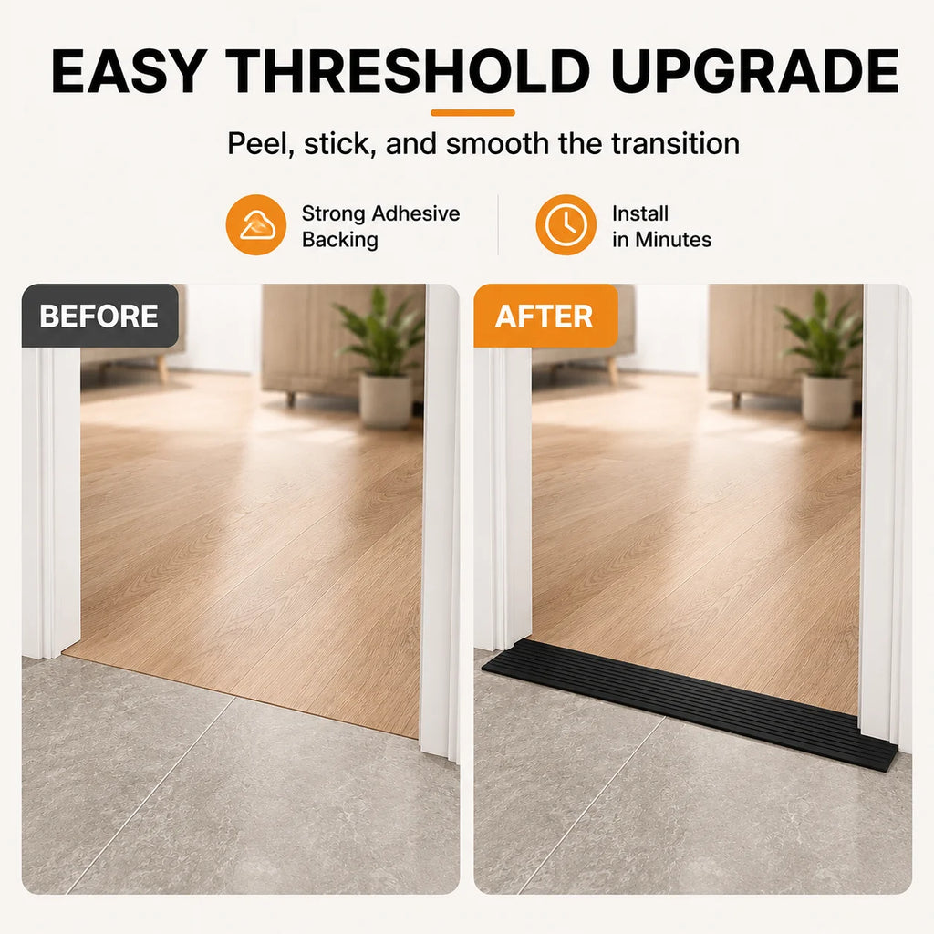 Self-Adhesive Threshold Ramp Strip | PVC Non-Slip 90cm Threshold Ramp Strip QXL