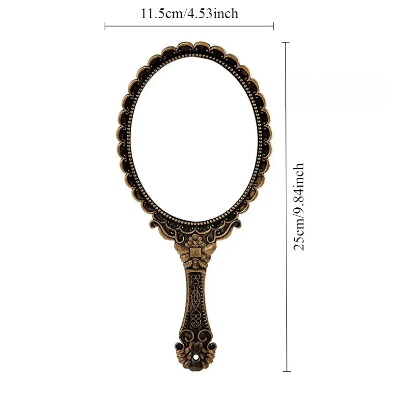 Vintage Carved Handheld Makeup Mirror | European Classic Handheld Makeup Mirror QXL