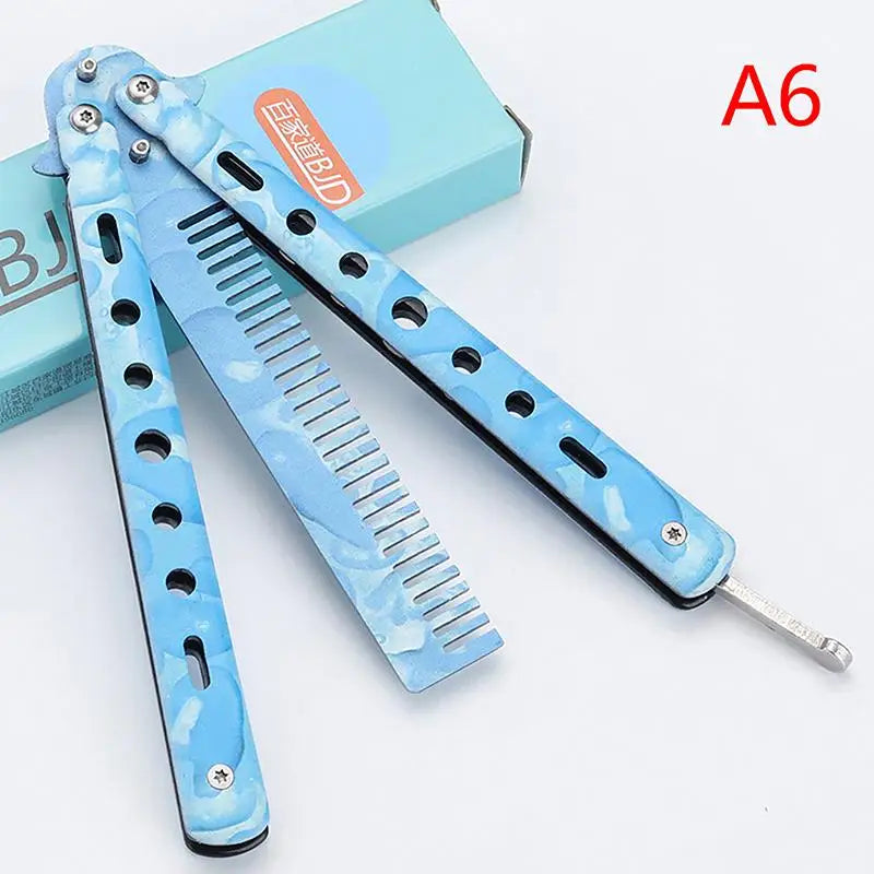 Stainless Steel Butterfly Comb | Foldable Galaxy Flip Trainer Butterfly Flip Comb QXL A6