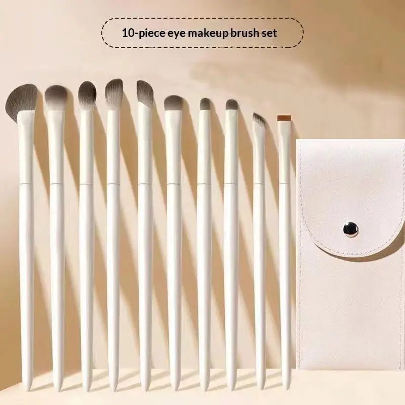 10-Pc Ultra-Soft Eye Makeup Brush Set with Storage Bag Eye Makeup Brush Set QXL B