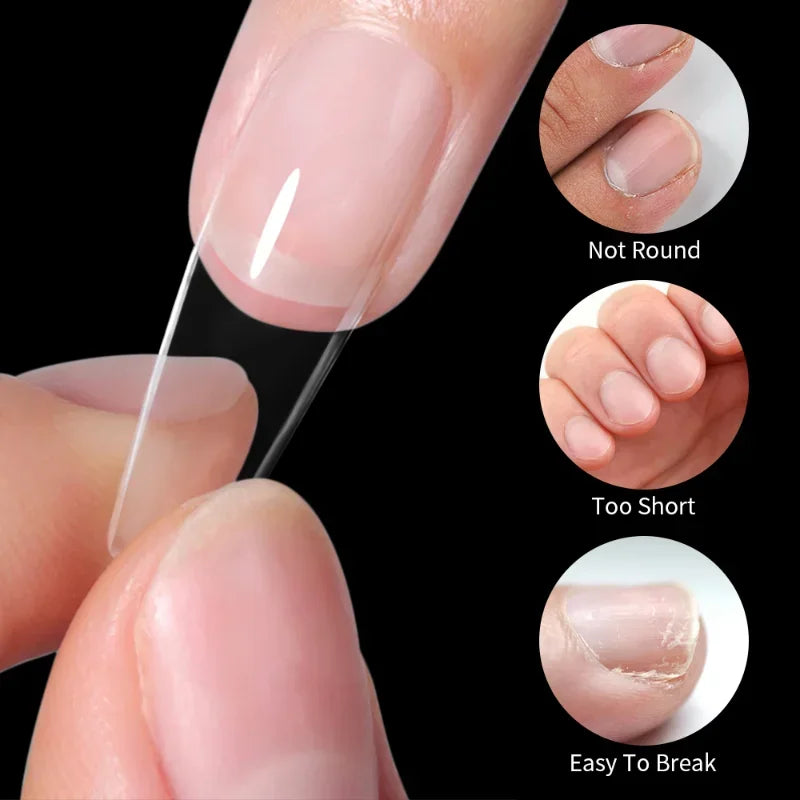 240-Pc Transparent Coffin & Stiletto False Nail Tips | Full Cover False Nail Tips QXL