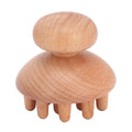 Wood Mushroom Massager | Beech Wood Ergonomic Scalp Tool Handheld Massager QXL A